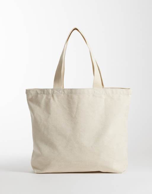 New Era NY Yankees cap graphic heavyweight tote bag in cream, 4 of 4