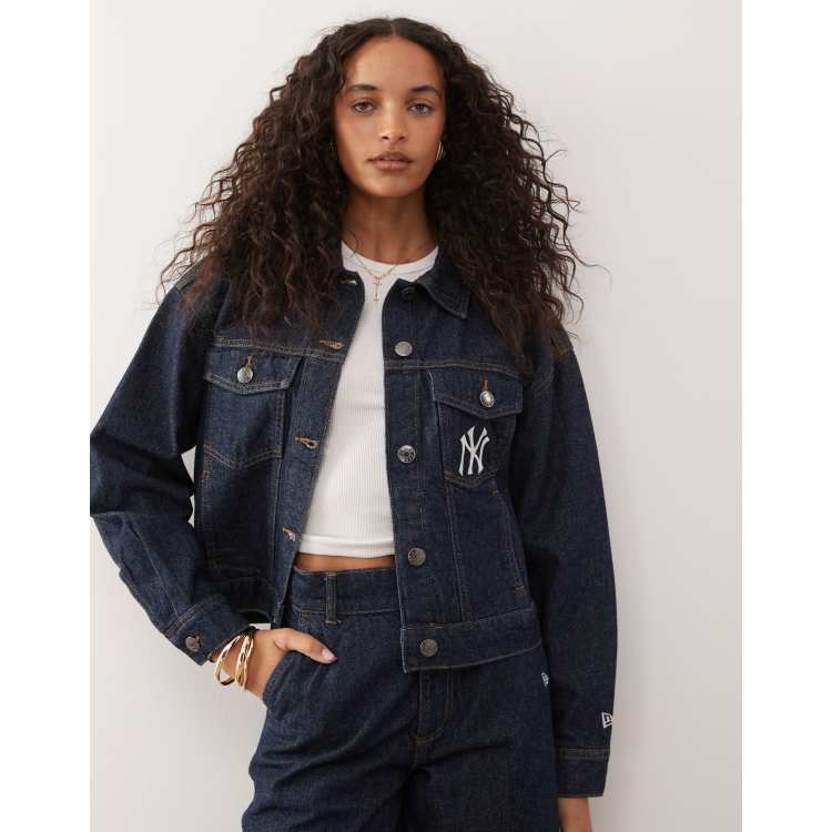 New Era NY Yankees co-ord denim trucker jacket in darkwash blue | ASOS