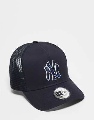 New Era New Era NY Yankees cotton trucker cap in black