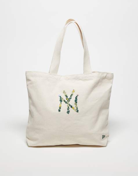 New Era - NY Yankees - Cremehvid tote-taske med blomstret logoprint - view 1