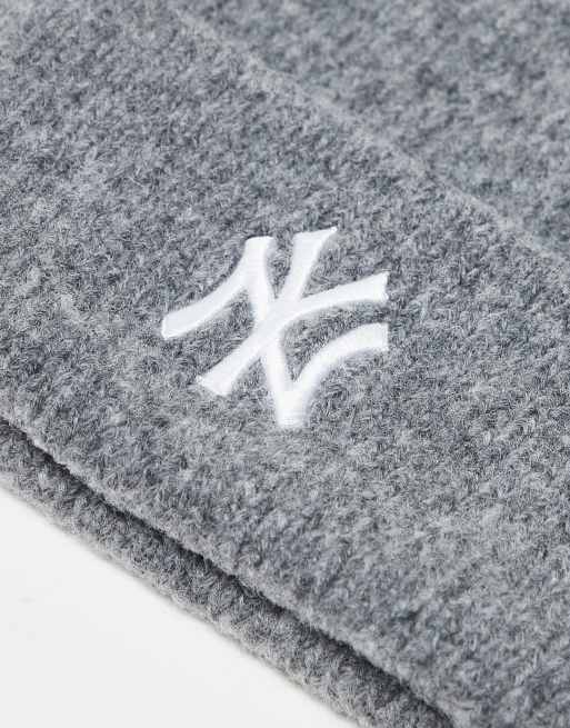 New Era NY Yankees cuff beanie in grey marl