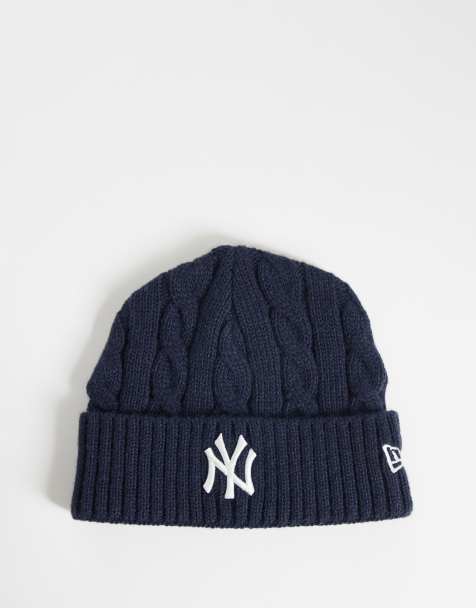 New Era NY Yankees czapka beanie o warkoczowym splocie z mankietem, granatowa - view 1
