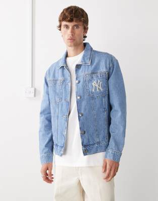 New Era New Era NY Yankees denim trucker jacket im midwash blue