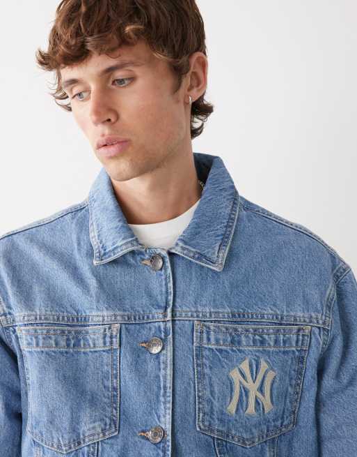 New Era NY Yankees denim trucker jacket im midwash blue | ASOS