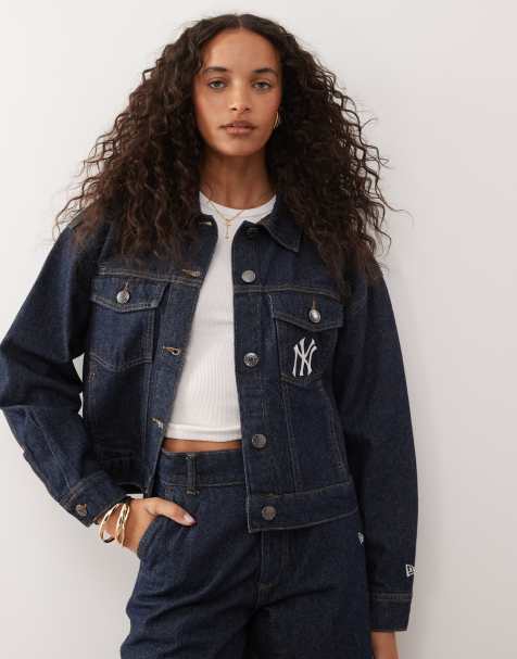 New Era NY Yankees denim trucker jacket in darkwash blue (part of a set) - view 1