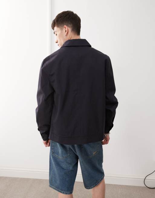 New Era NY Yankees embroidered zip through jacket in navy | ASOS