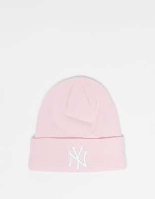 New Era New Era NY Yankees essential cuff beanIe in pastel pink