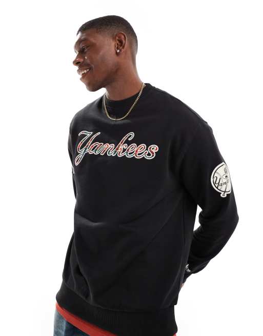 New Era - NY Yankees - Felpa nera con logo a quadri scozzesi