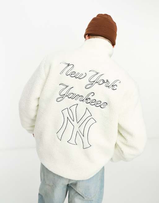 New Era - NY Yankees - Giacca bianco sporco in pile, 3 di 4
