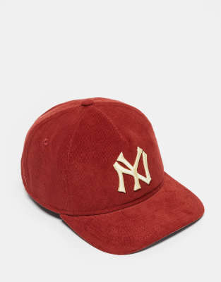New Era - NY Yankees Golfer - Cord-Kappe in Burgunderrot