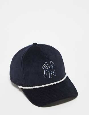 New Era - NY Yankees - Golfer-Kappe aus Cord in Schwarz