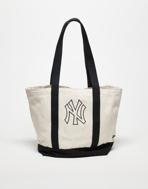 New Era NY Yankees heavy canvas tote bag in cream multi - view 1