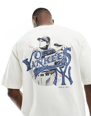 New Era NY Yankees heritage print t-shirt in white