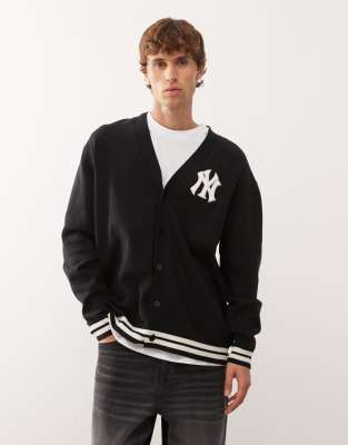 New Era New Era NY Yankees knitted cardigan in black