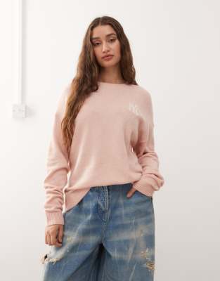 New Era New Era NY Yankees knitted jumper in light pink