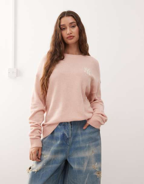 New Era NY Yankees knitted jumper in light pink - view 1