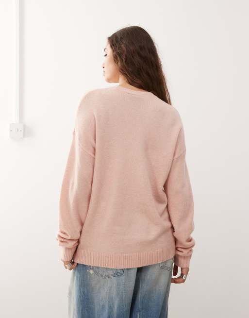 New Era NY Yankees knitted jumper in light pink, 4 of 4