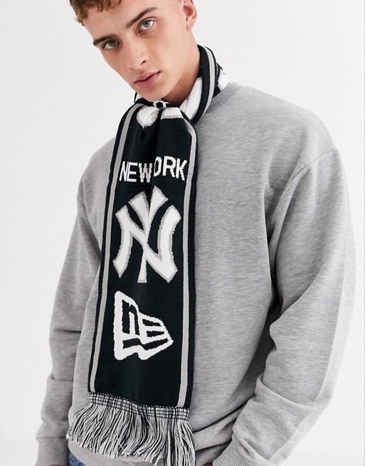 New Era MLB NY Yankees knitted scarf in black