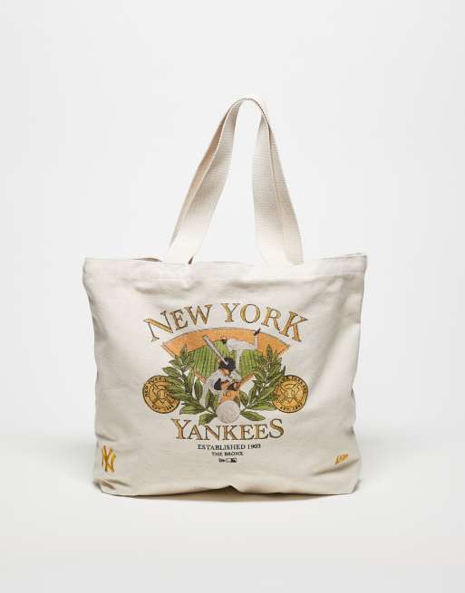 New Era – NY Yankees – Kremowa torba typu tote z nadrukiem