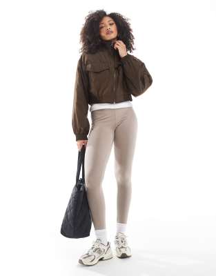 Thumbnail - New Era - NY Yankees - Leggings in Taupe mit Logo-Schwarz