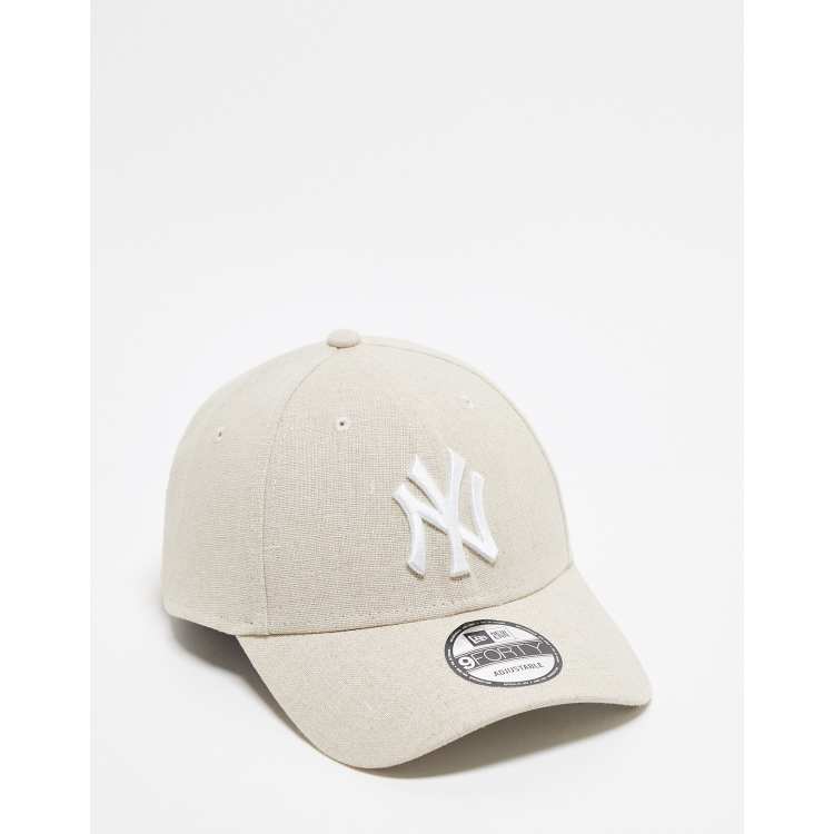 OFF-WHITE × New Era New Era NY Yankees linen 9forty cap in off white | ASOS