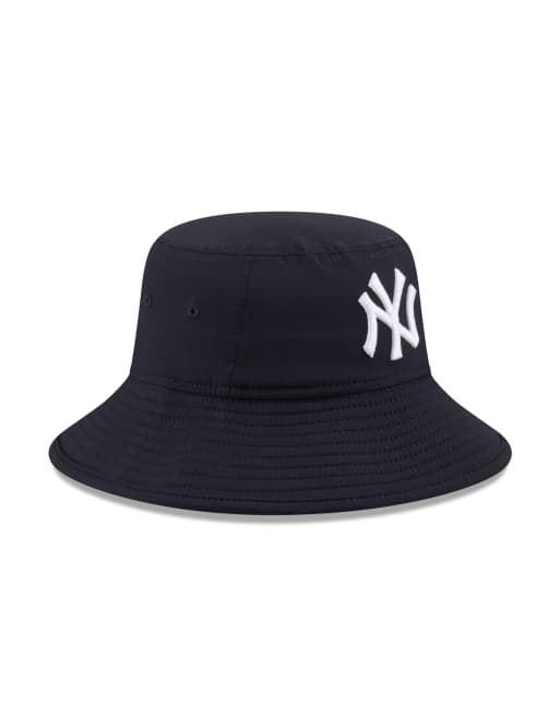 New Era NY Yankees logo bucket hat with contrast stitching in navy, 2 of 6