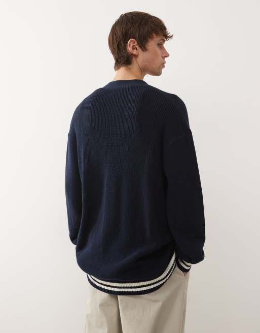 New Era - NY Yankees - Marineblå cardigan med knapper og college-tekst, 3 af 5