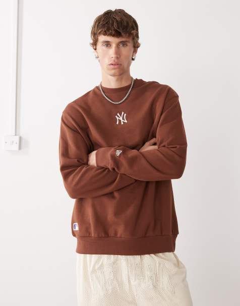 New Era NY Yankees mini logo sweatshirt in burgundy - view 1