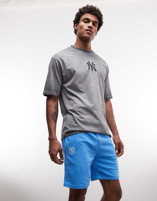 New Era – NY Yankees – Mittellange Jersey-Shorts in Blau mit Logo, 2 von 5