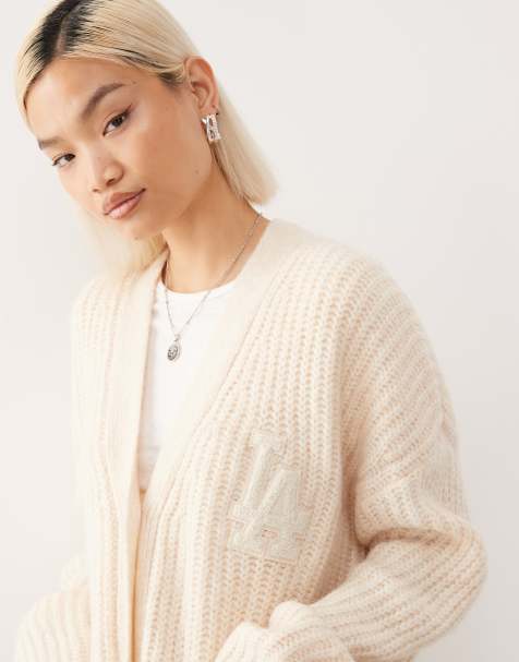 New Era – NY Yankees – Oversize-Strickjacke in Weiß - view 1