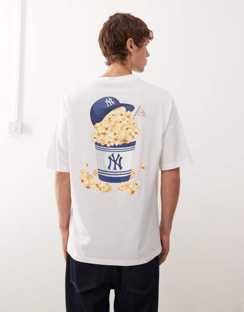 New Era NY Yankees oversized t-shirt in white with food print - view 1