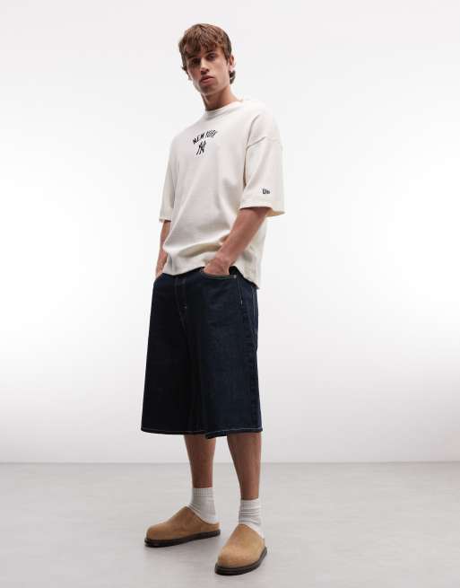 New Era - NY Yankees - Oversized T-shirt met wafelstructuur en logo in gebroken wit, 2 van 5
