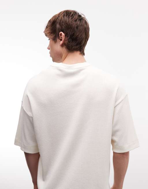 New Era - NY Yankees - Oversized T-shirt met wafelstructuur en logo in gebroken wit, 5 van 5