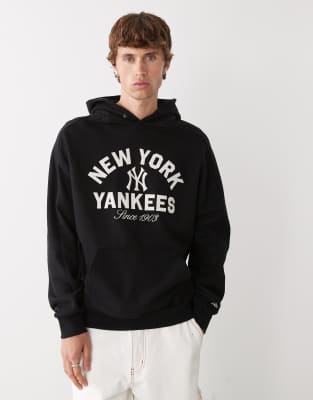 New Era New Era NY Yankees pullover oversized hoodie in black