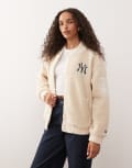 [New Era] New Era NY Yankees sherpa bomber jacket in white S WHITE