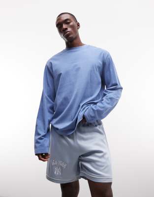 NY Yankees - Shorts in Hellblau mit Logo Blau W31-32