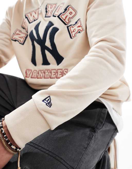New Era - NY Yankees - Sweatshirt met lange mouwen in crème , 2 van 4