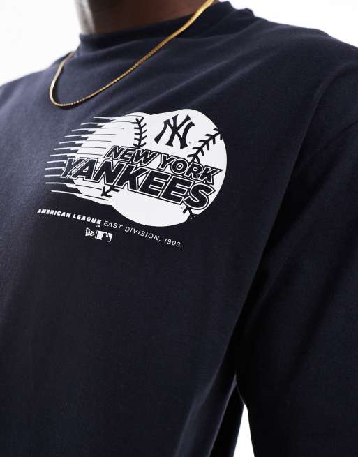 New Era - NY Yankees - T-shirt blu navy con stampa a tema baseball, 3 di 4