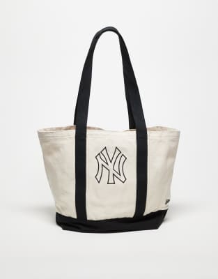New Era - NY Yankees - Tragetasche aus schwerem Canvas in Beige und anderen Farben-Bunt