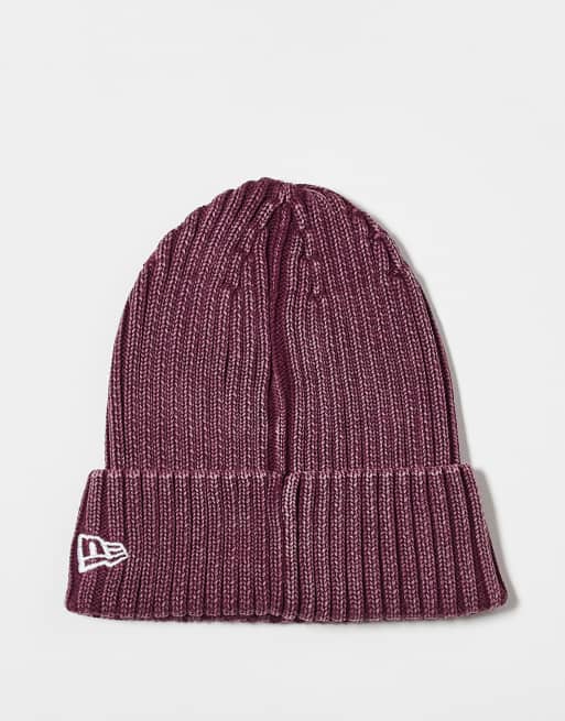 New Era NY Yankees two tone chunky knit cuff beanie in red, 2 of 3