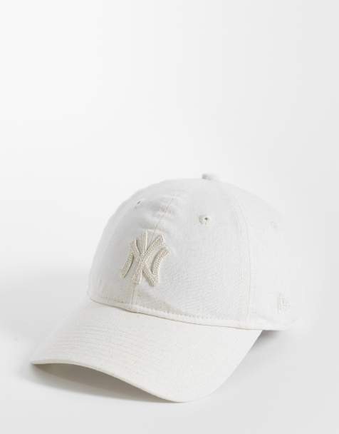 New Era NY Yankees womens 9forty linen cap in cream - view 1