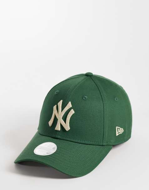 New Era NY Yankees womens 9forty metallic logo cap in dark green - view 1