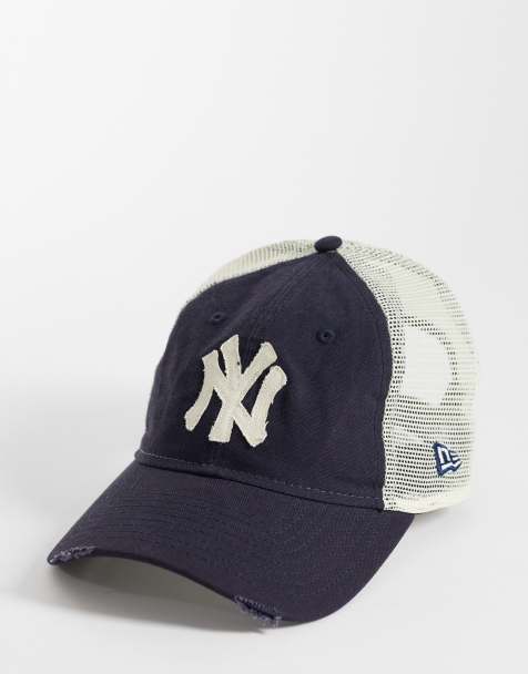 New Era NY Yankees womens 9twenty distressed trucker cap in navy - view 1