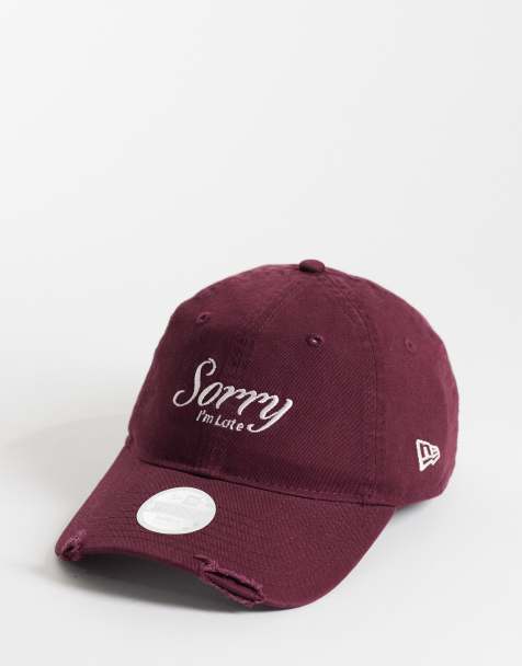 New Era NY Yankees womens 9twenty slogan distressed cap in burgundy - view 1