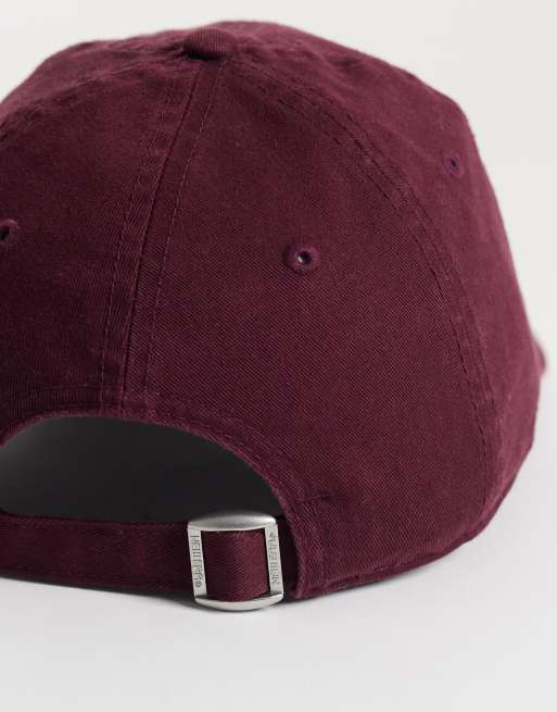 New Era NY Yankees womens 9twenty slogan distressed cap in burgundy, 3 of 3