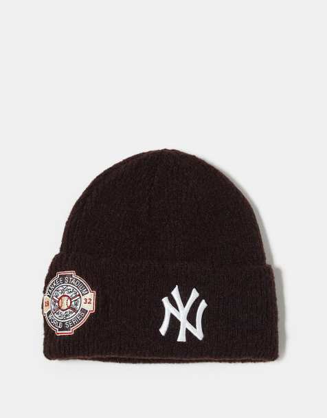 New Era NY Yankees wool mix wide cuff beanie in burgundy - view 1