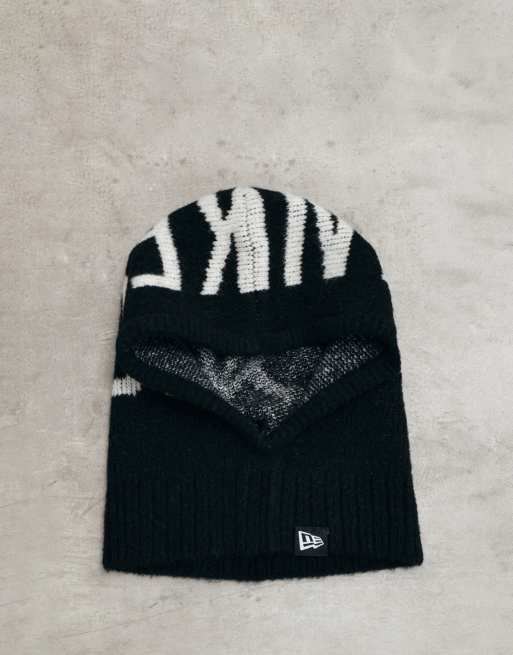 New Era NY Yankees wordmark wool mix balaclava hood in black, 3 of 3
