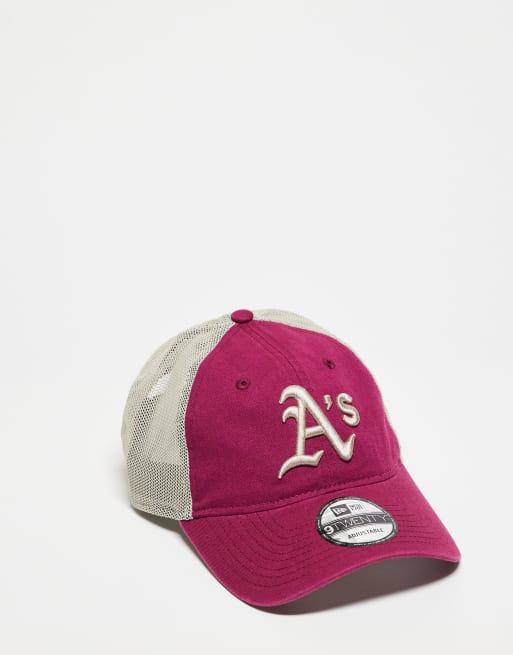 New Era - Oakland Athletics - 9twenty - Truckerpet in rood met wassing