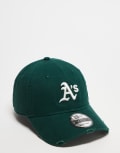 [New Era] New Era Oakland Athletics 9Twenty unstructured distressed cap in black No Size Black