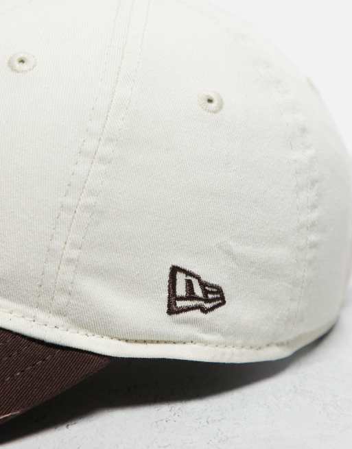 New Era Oakland Athletics distressed 9twenty cap with contrast peak in cream and brown, 2 of 3